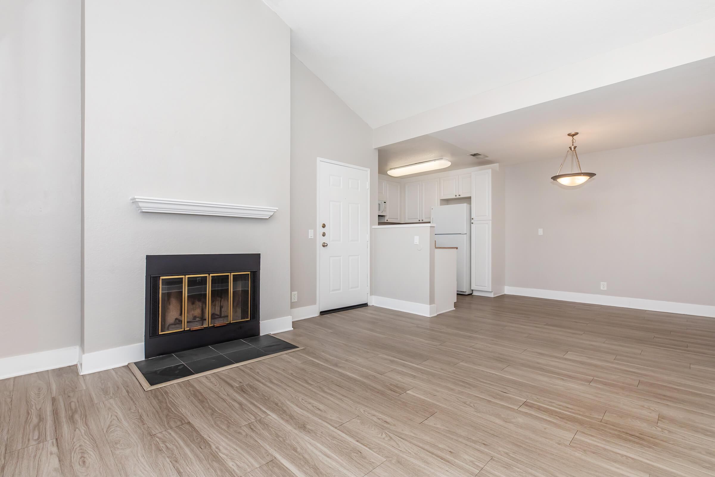 a room with a wood floor