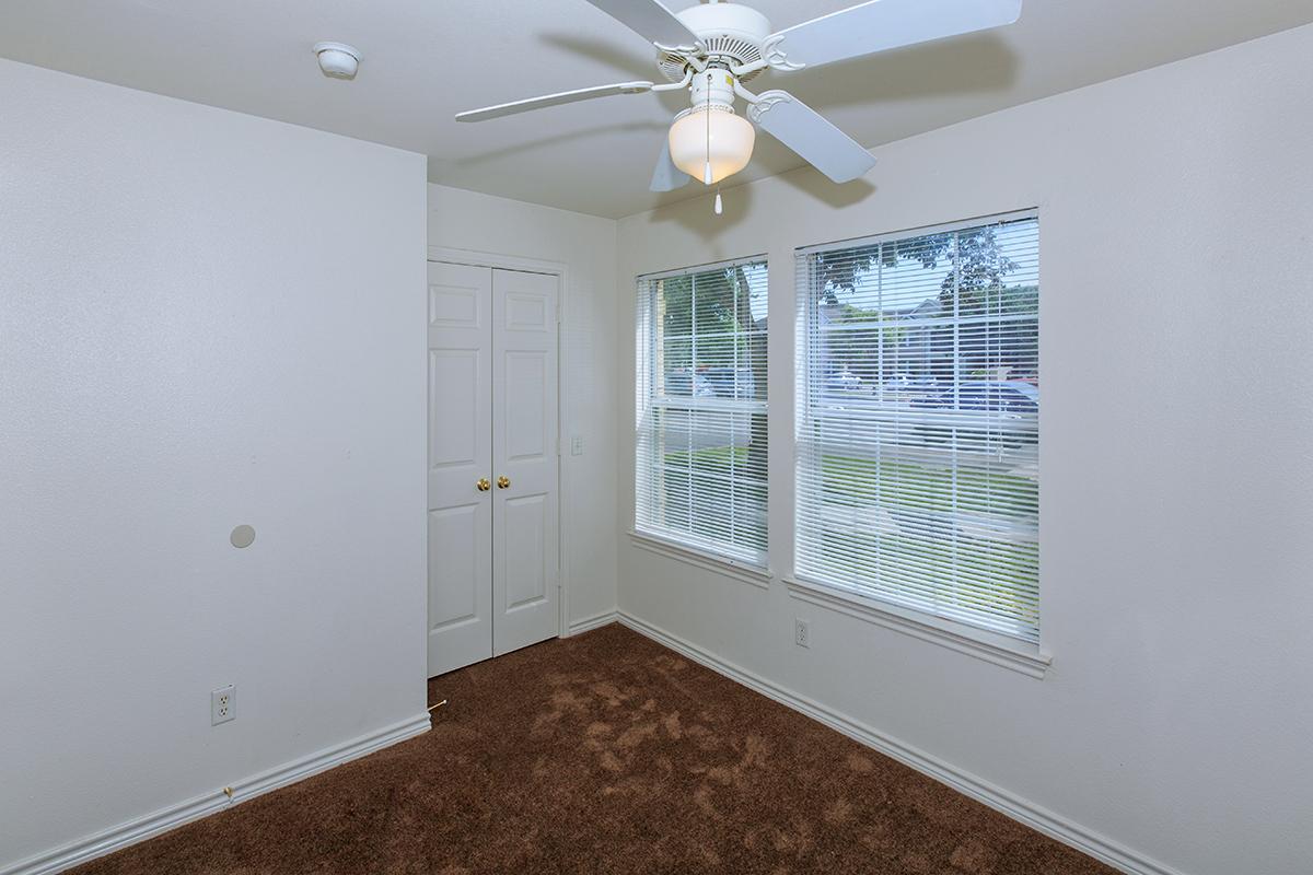 a room with a large window