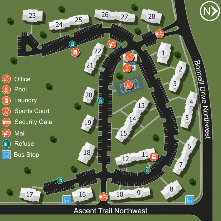 We make every effort to make our website accessible to anybody, especially those with disabilities. If you have question in terms of the relative location of an amenity or apartment home, please give us a call.