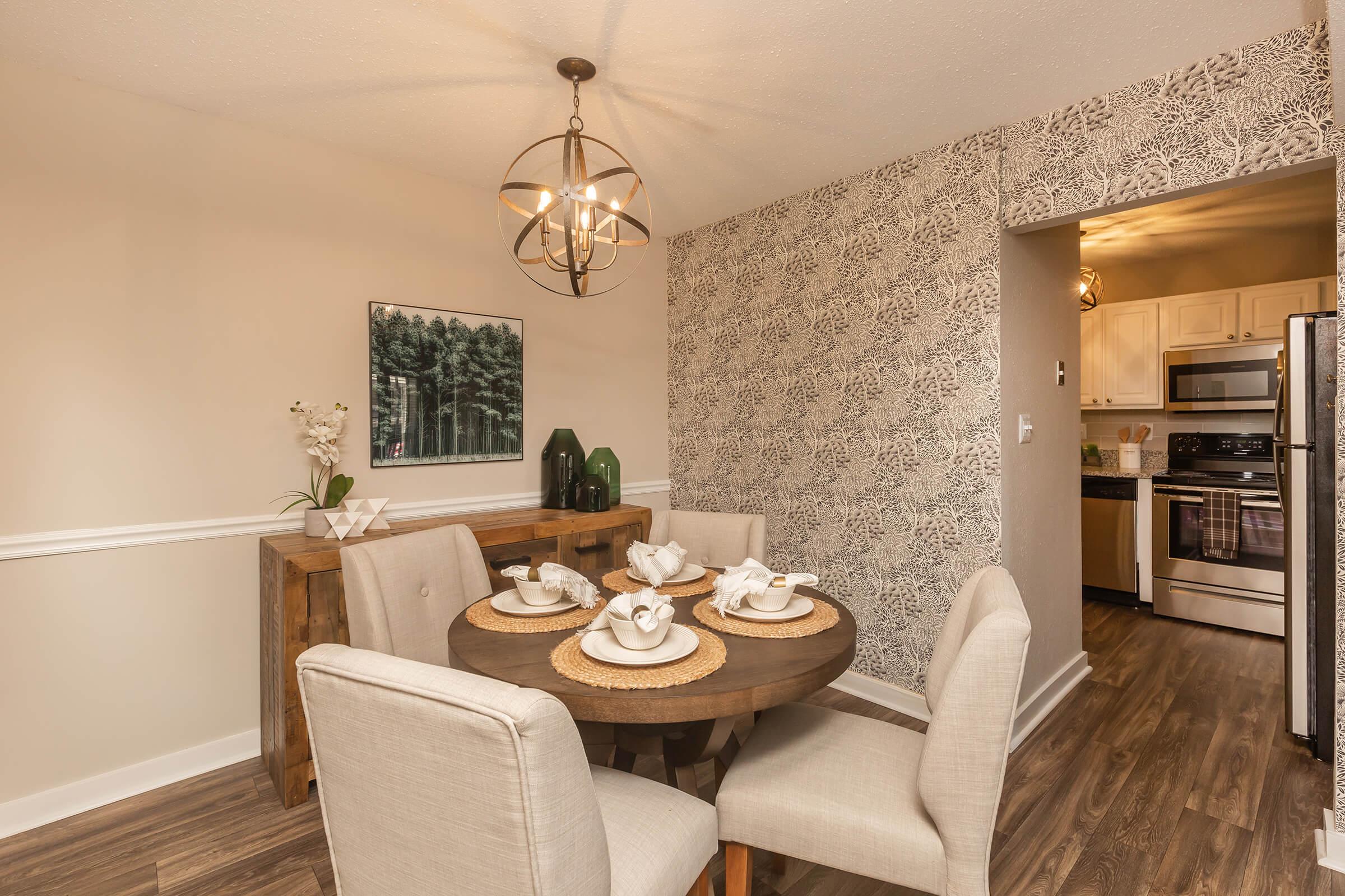 Chic Dining Room at Madison Landing at Research Park Apartments in Madison, Alabama