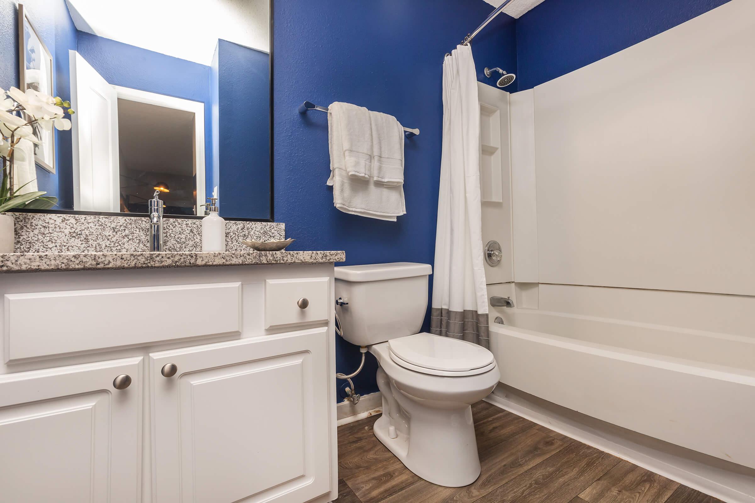 Carrington Modern Bathroom at Madison Landing at Research Park Apartments in Madison, AL