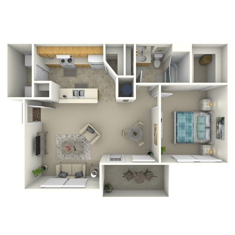 Floor plan image of 1 Bed 1 Bath B