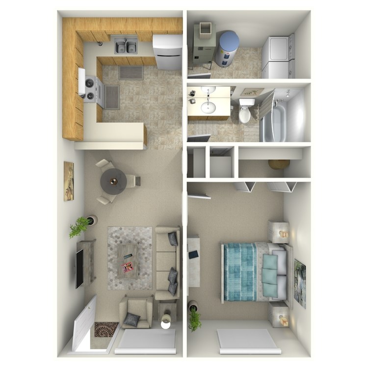 Floor plan image of 1 Bed 1 Bath A