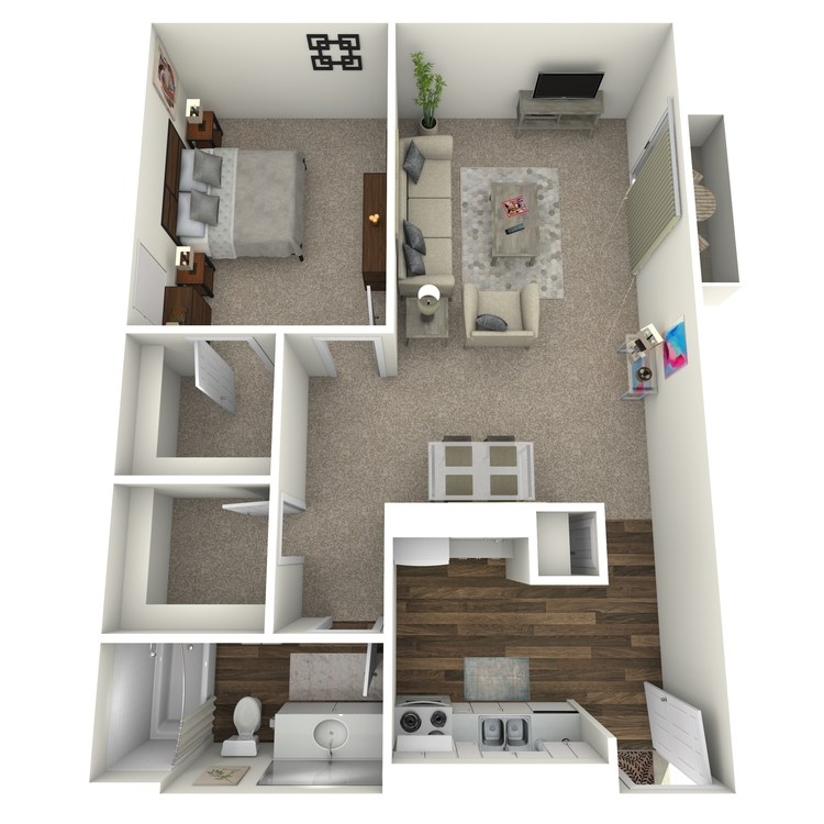 Floor plan image of 1 Bed 1 Bath B