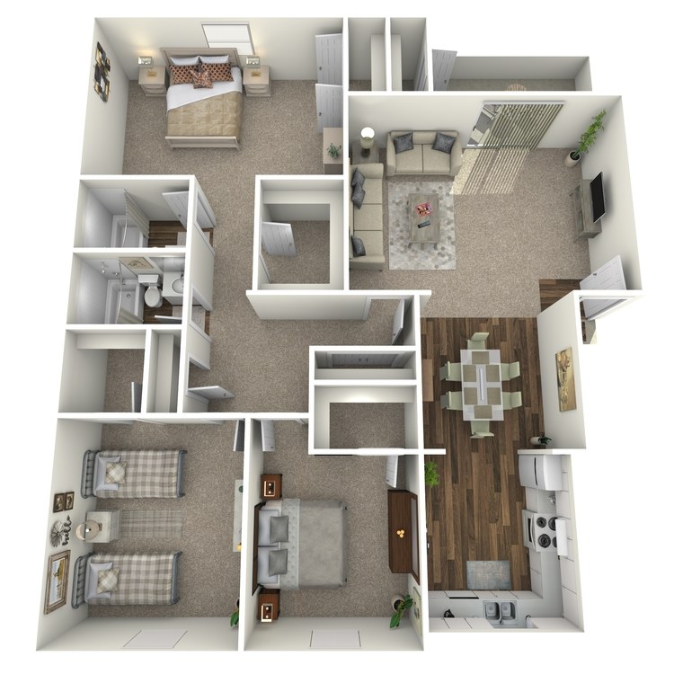 Floor plan image of 3 Bed 2 Bath