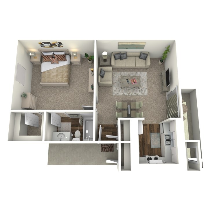 Floor plan image of 1 Bed 1 Bath A