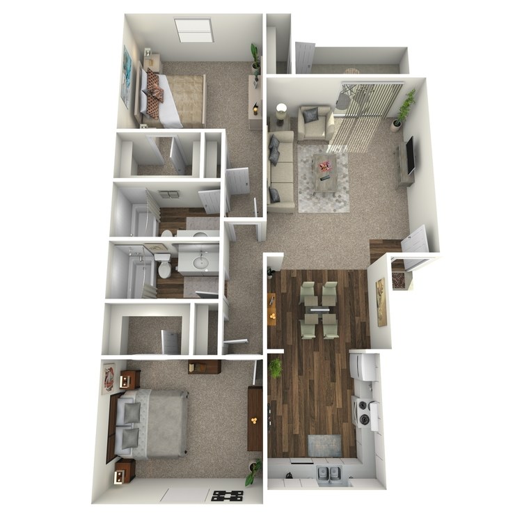 Floor plan image of 2 Bed 2 Bath