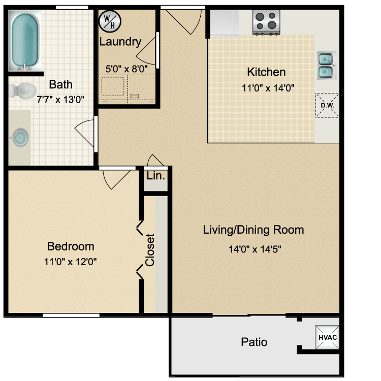 Floor plan image of Contemporary 1 Bed
