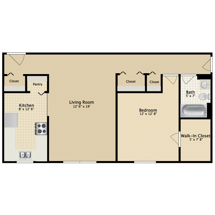 Floor plan image of Classic 1 Bed