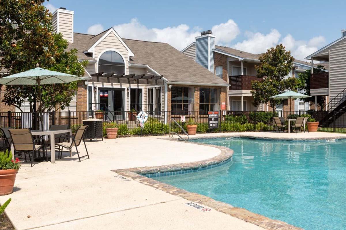 a small house in a pool of water