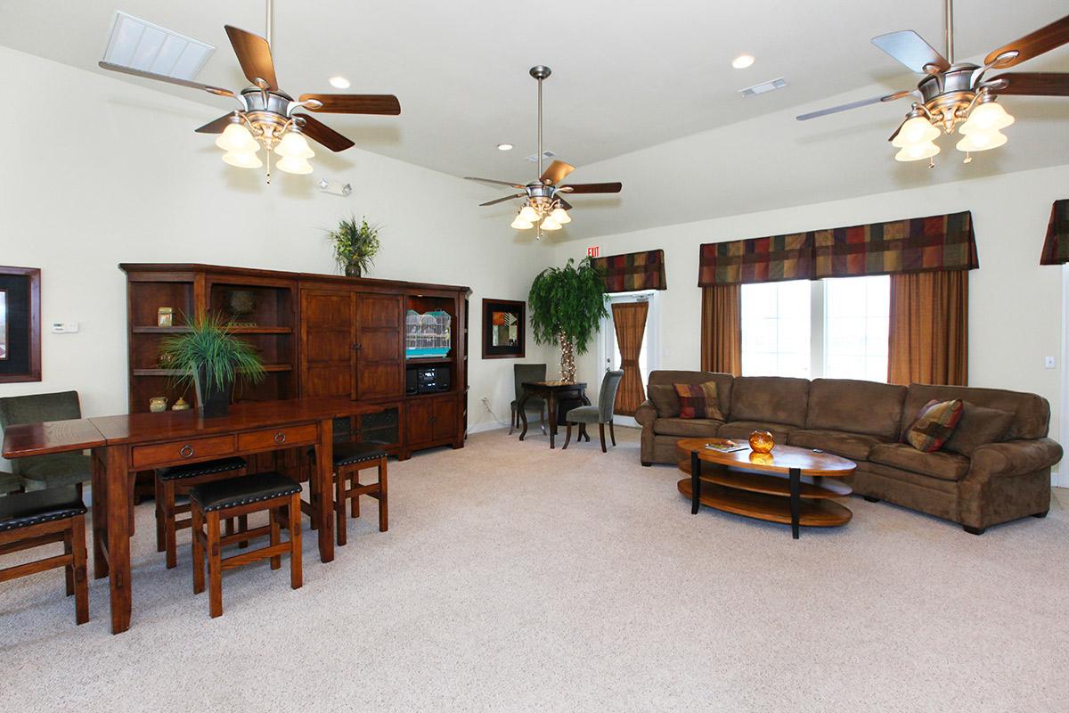 a living room filled with furniture and a fireplace