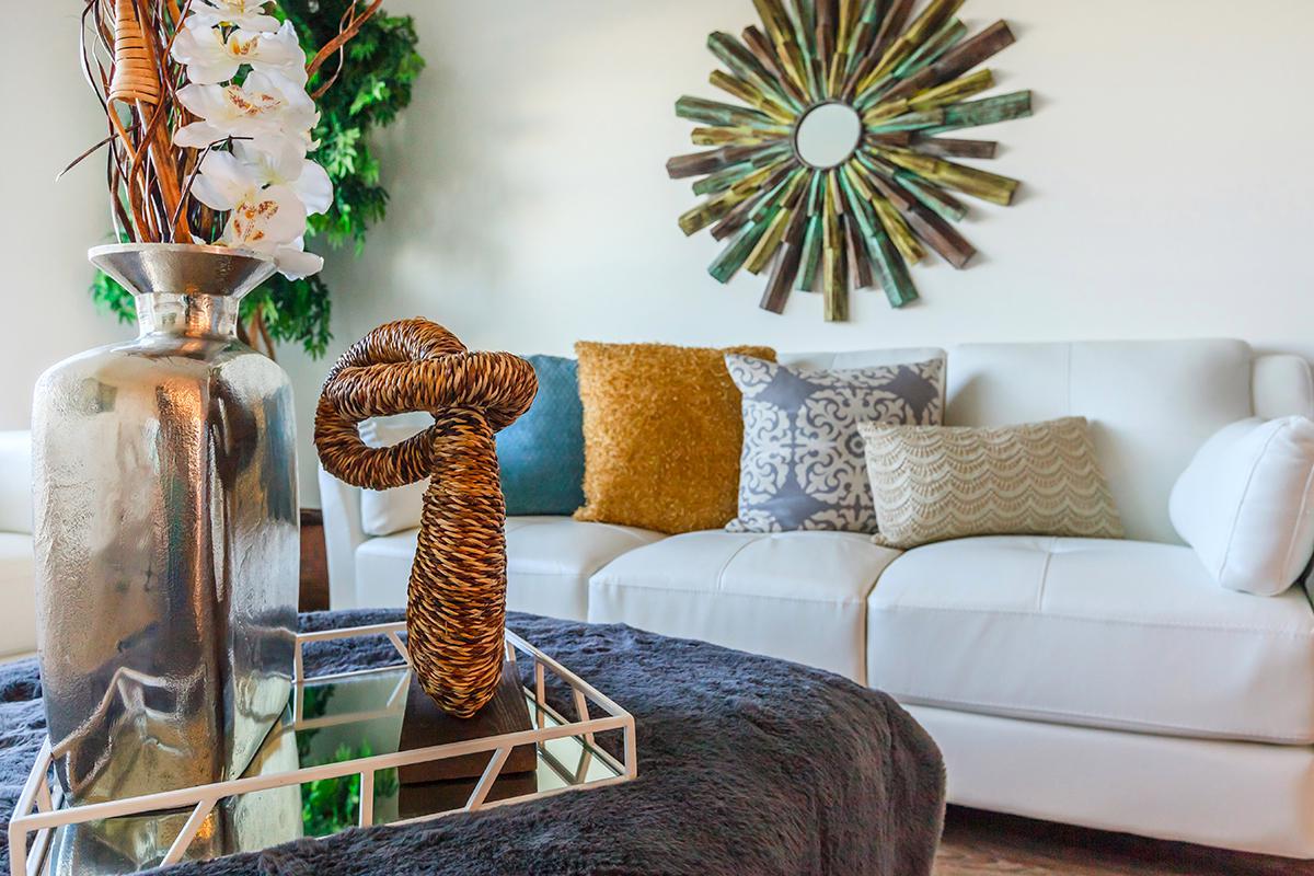 a close up of a decorated tree in a room