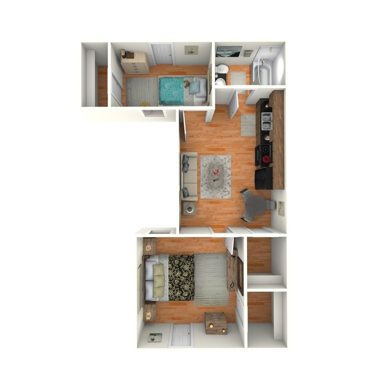 Floor plan image of 2 Bed 1 Bath C