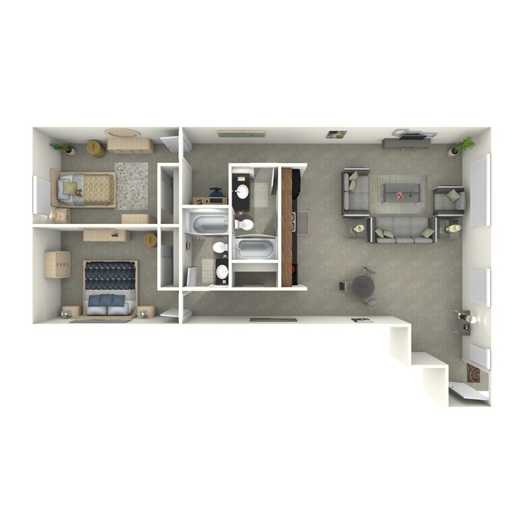 Floor plan image of 2 Bed 2 Bath C