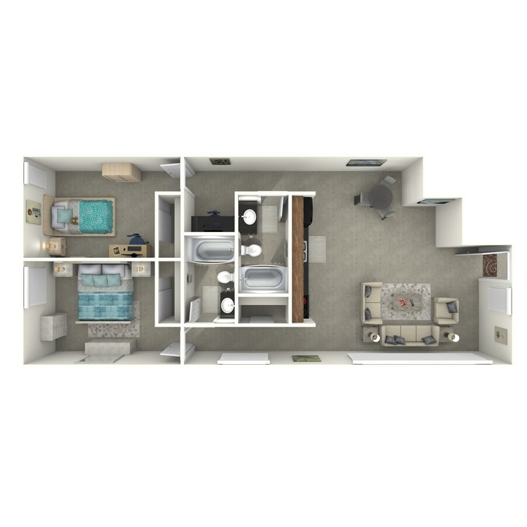 Floor plan image of 2 Bed 2 Bath B