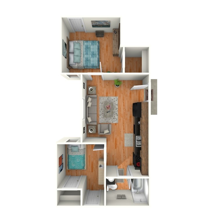 Floor plan image of 2 Bed 1 Bath B