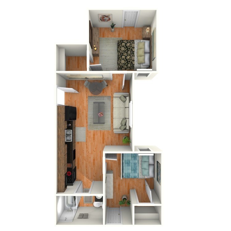 Floor plan image of 2 Bed 1 Bath