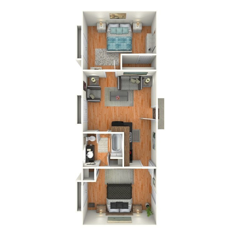 Floor plan image of 2 Bed 1 Bath E