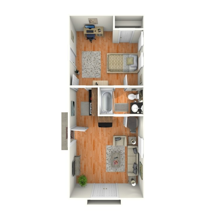 Floor plan image of 1 Bed 1 Bath