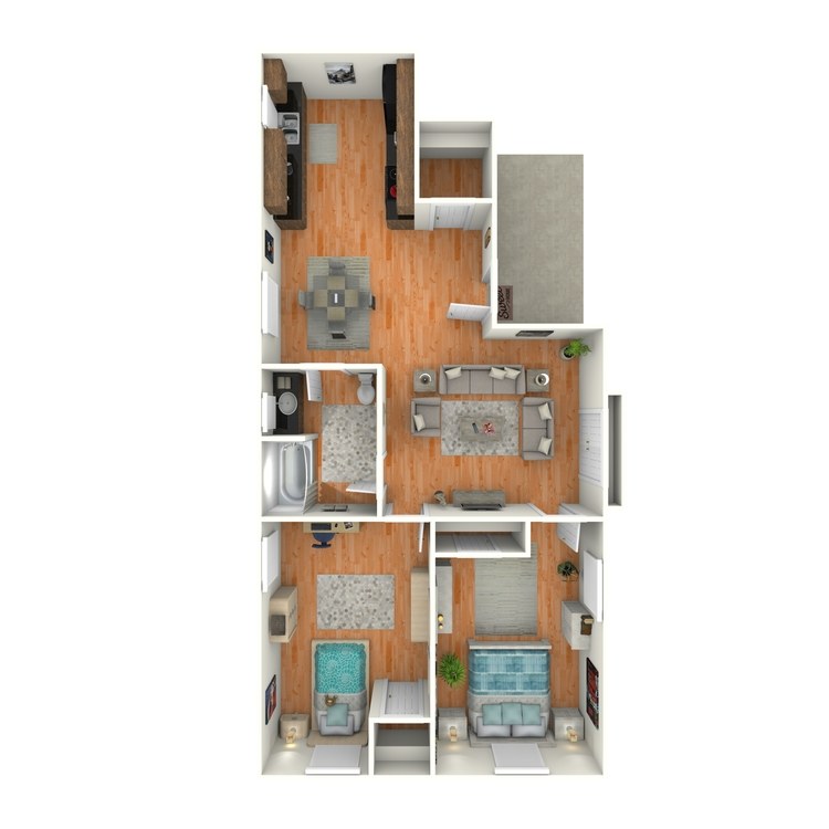 Floor plan image of 2 Bed 1 Bath F