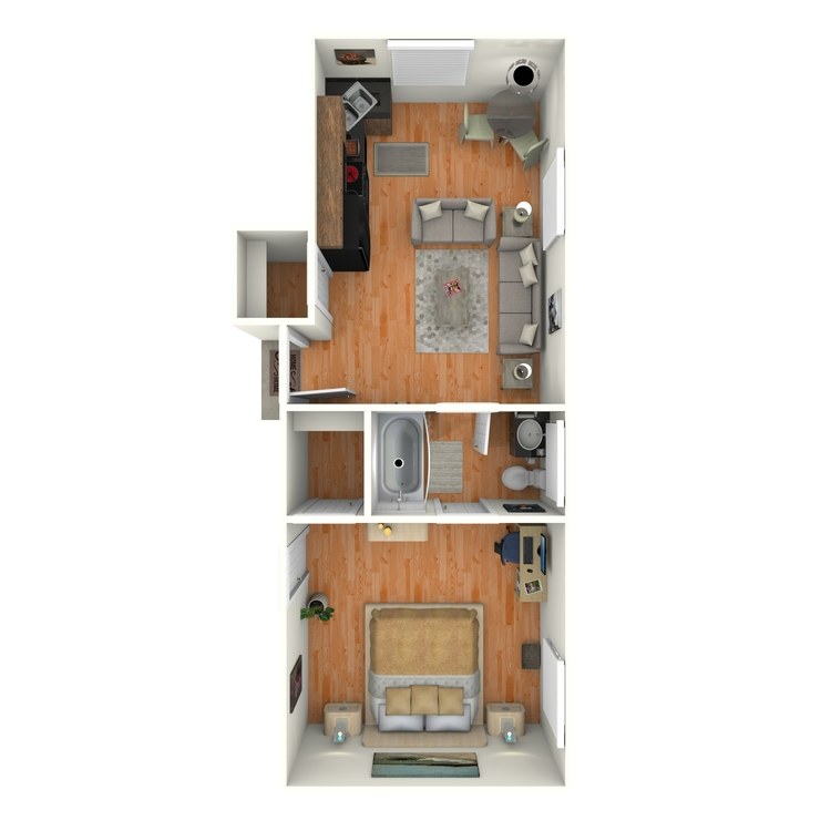 Floor plan image of 1 Bed 1 Bath C
