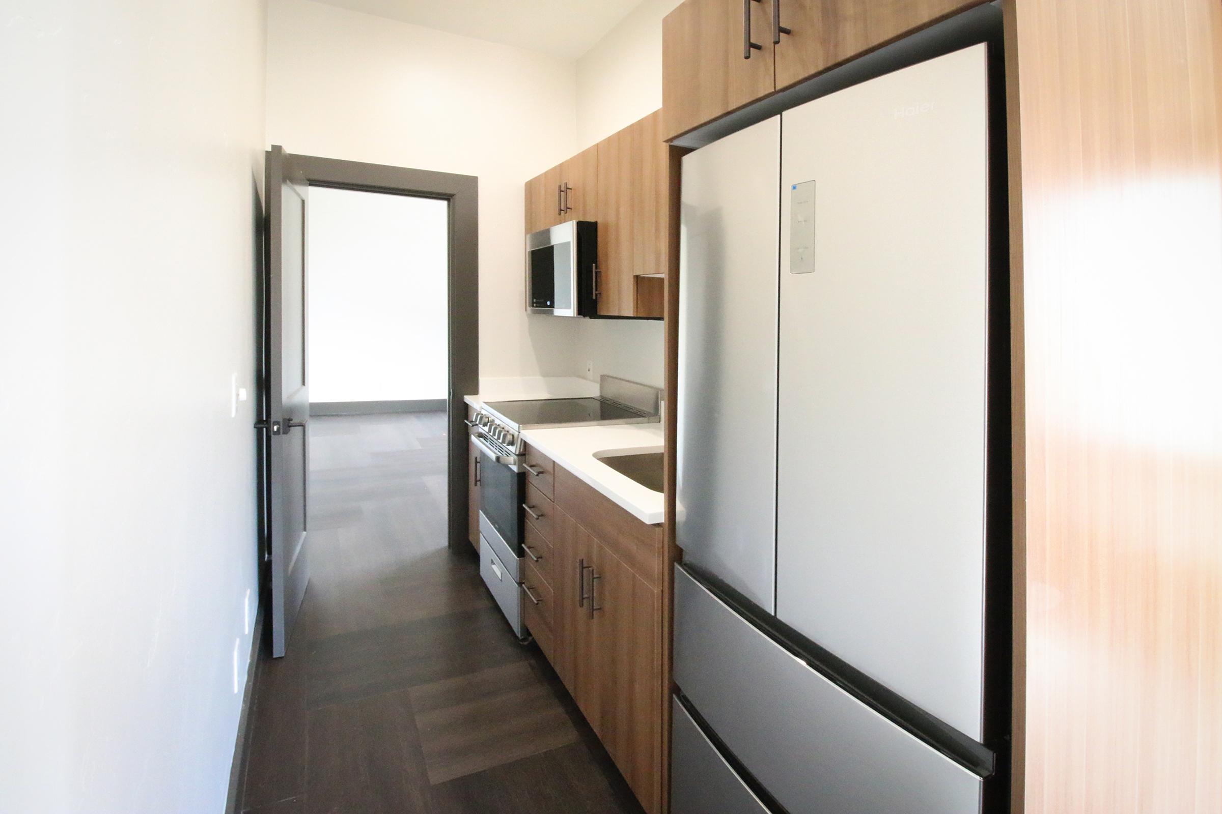 a refrigerator in a room