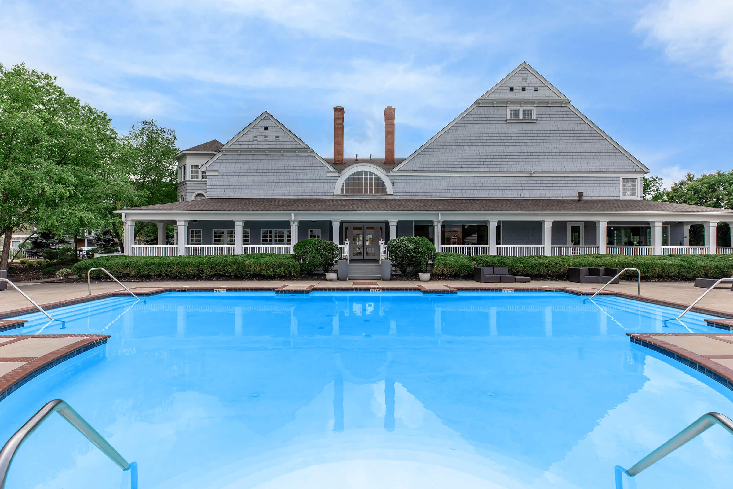 a blue pool of water