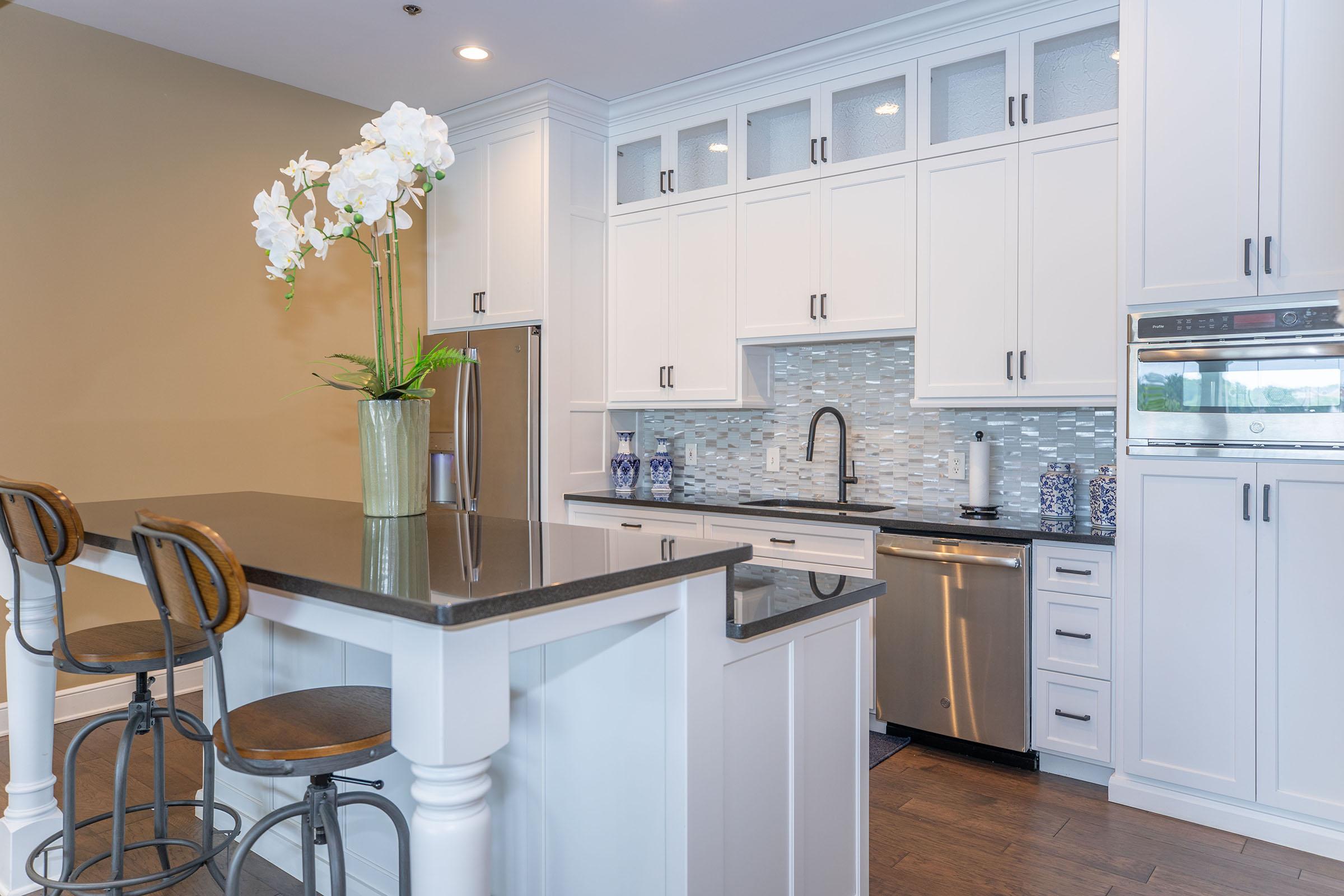 a kitchen with a sink and a window