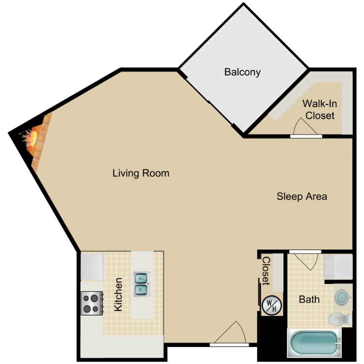 Floor plan image of Studio
