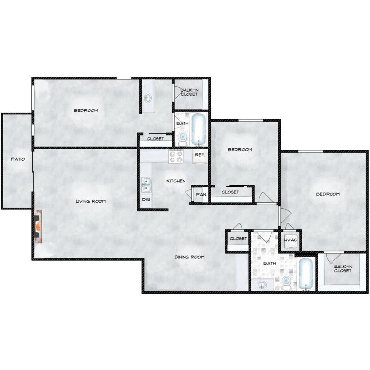 Floor plan image of 3x2