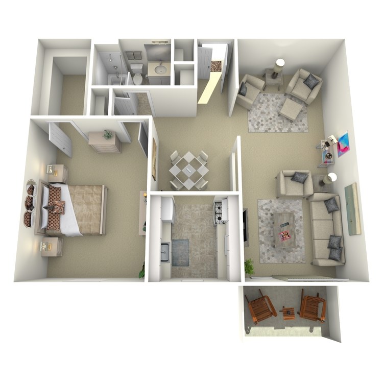 Floor plan image of Warren One Bedroom