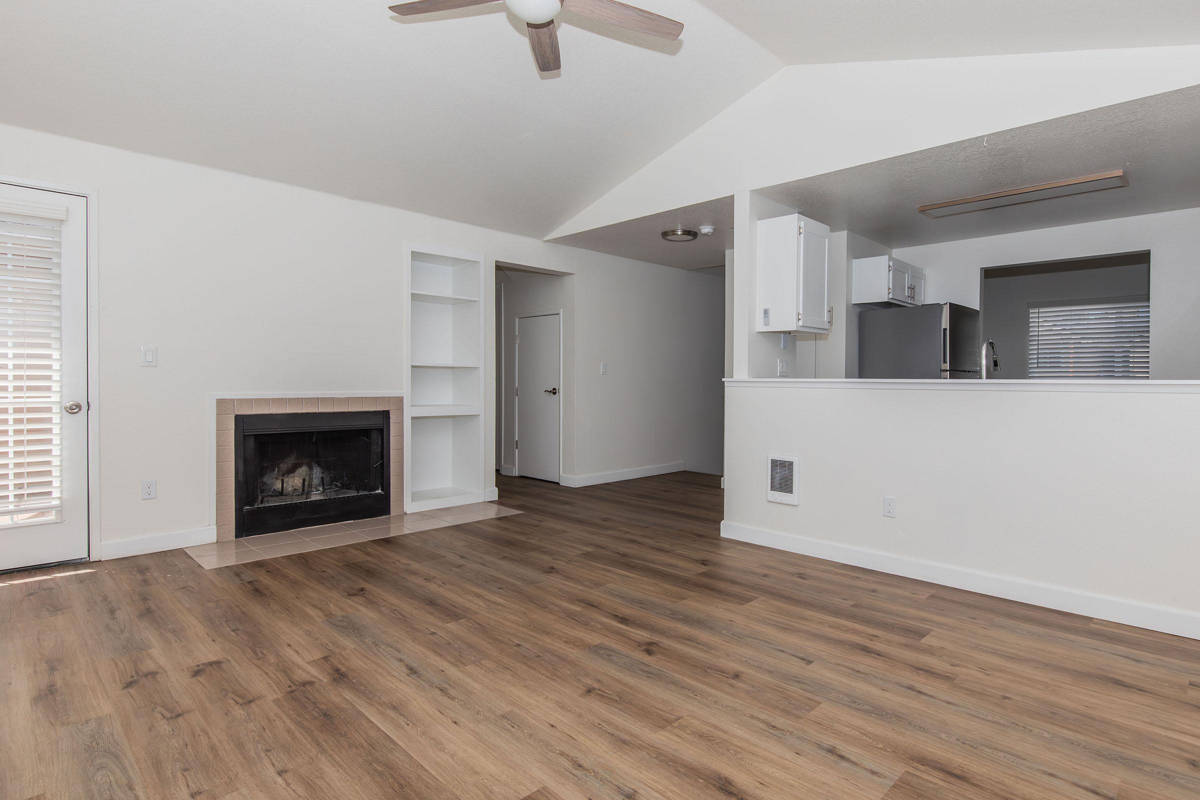 a room with a wood floor