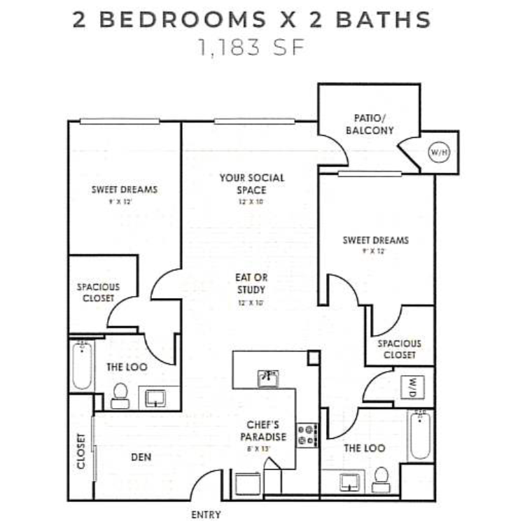 Two Bedroom A floor plan