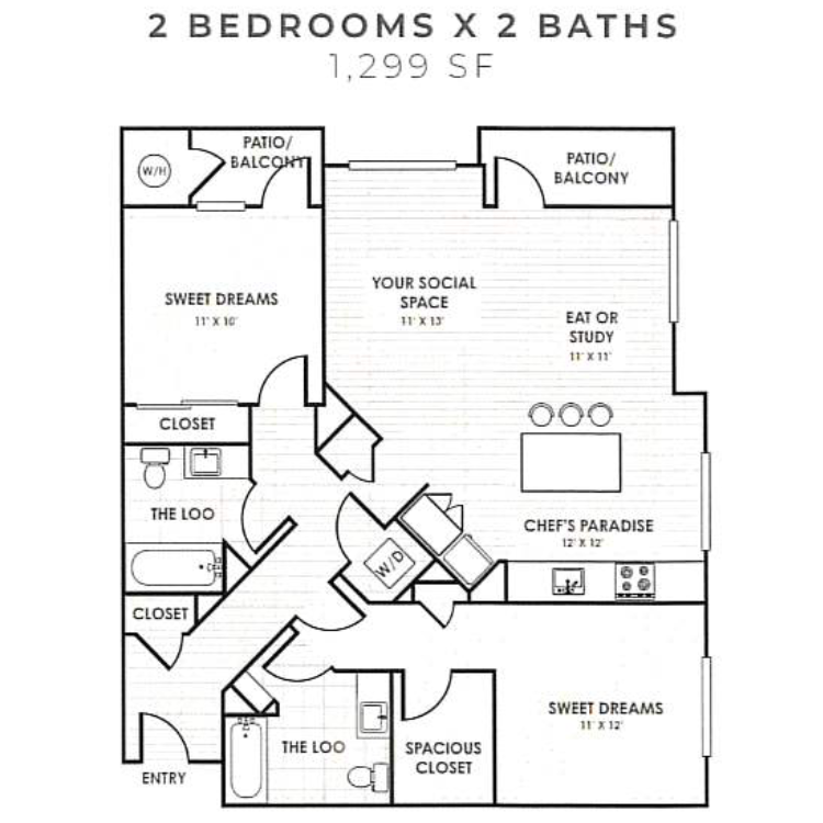 Two Bedroom C floor plan