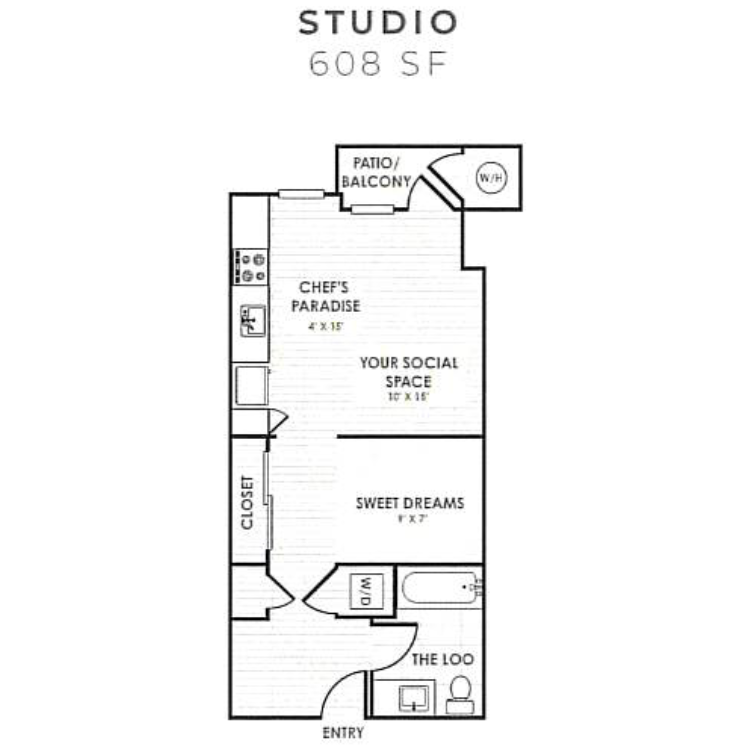 Studio A floor plan