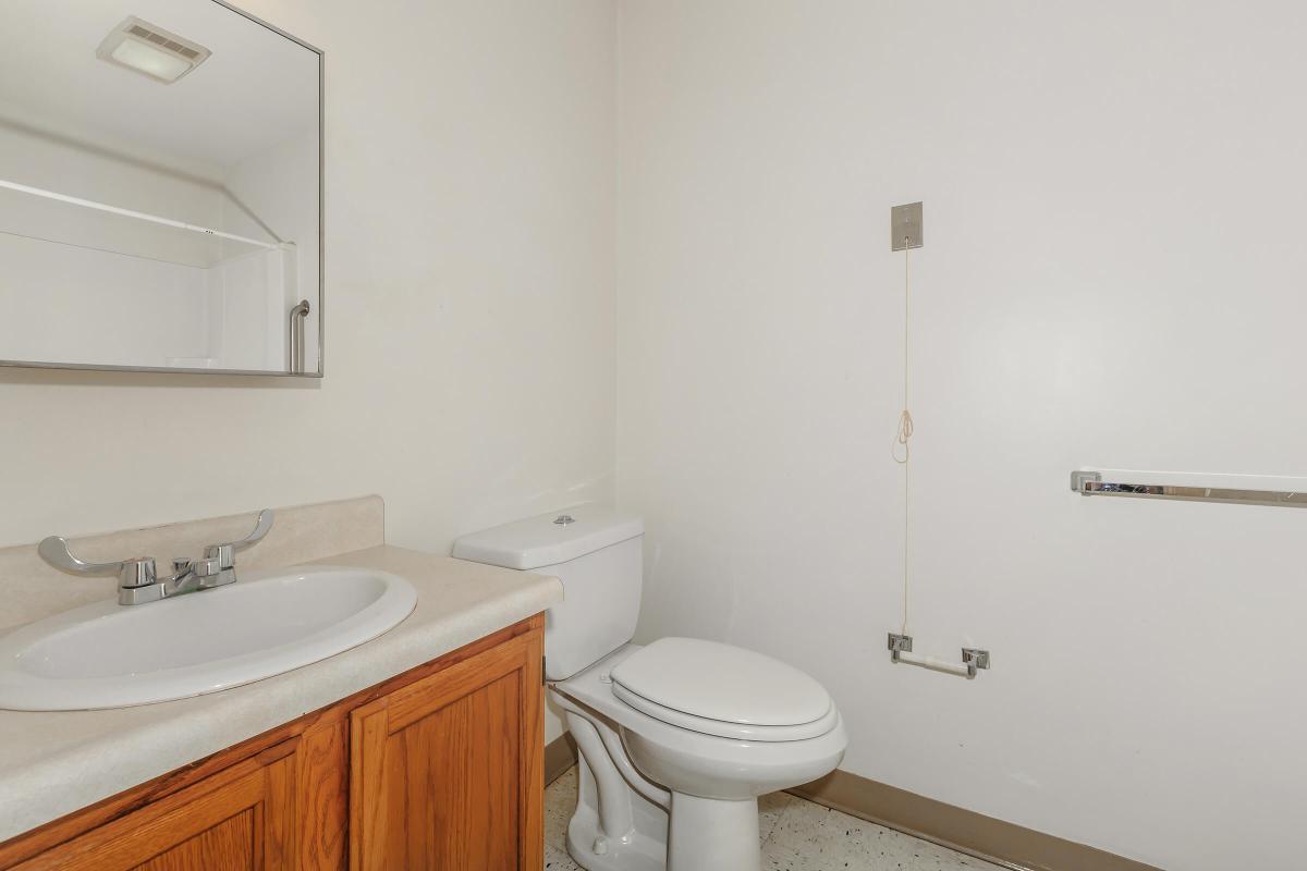 a white sink sitting under a mirror