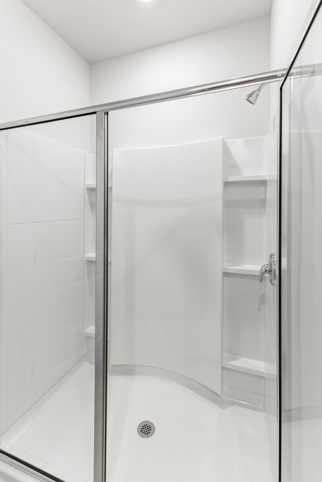 a glass shower door