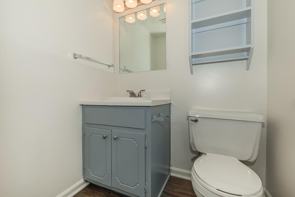 MODERN BATHROOM AT UNIVERSITY VILLAGE AT WALKER ROAD IN JACKSON, TENNESSEE