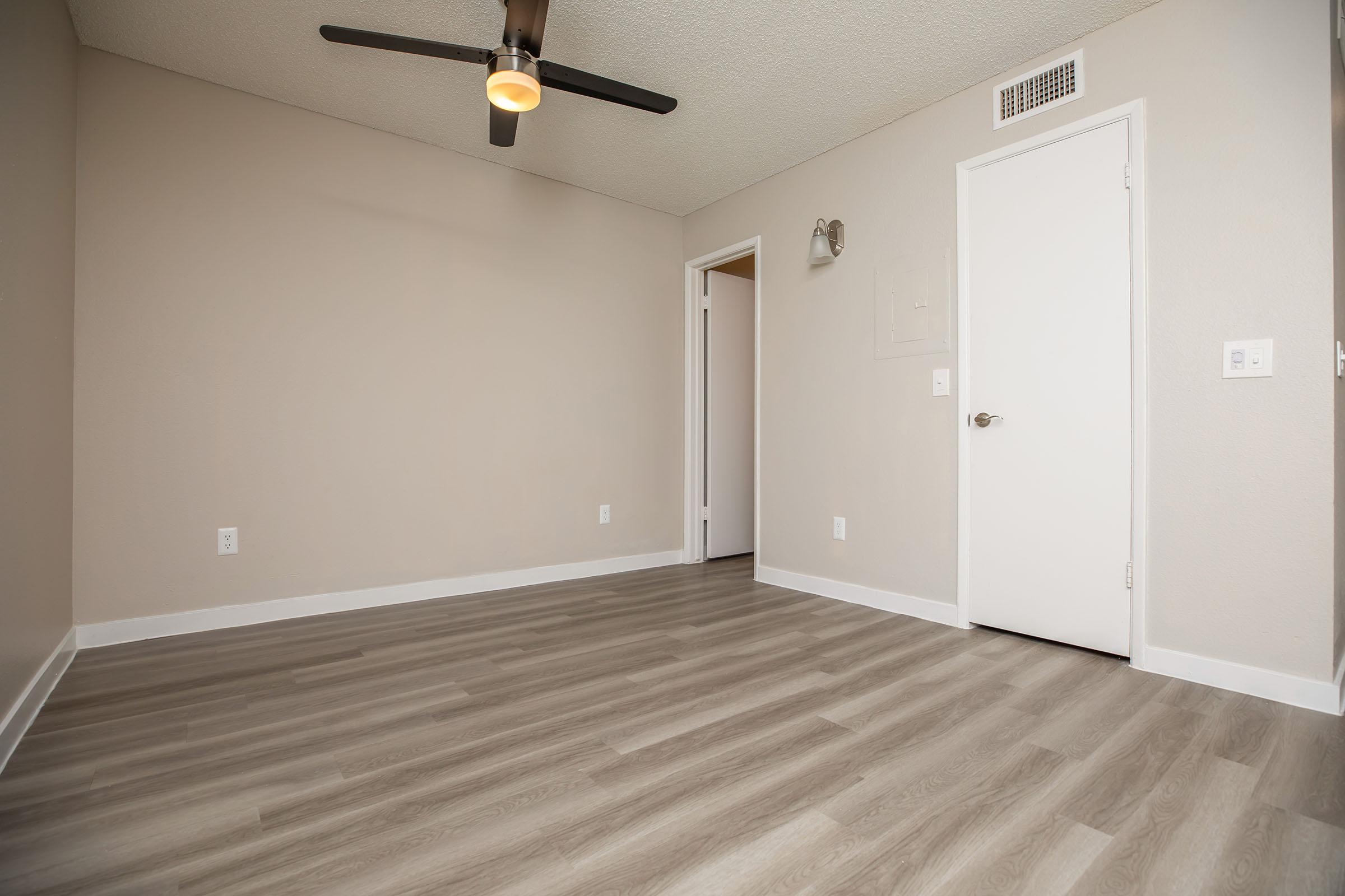 a room with a wood floor