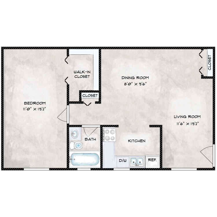 Hamilton Park 1 Bedroom floor plan image