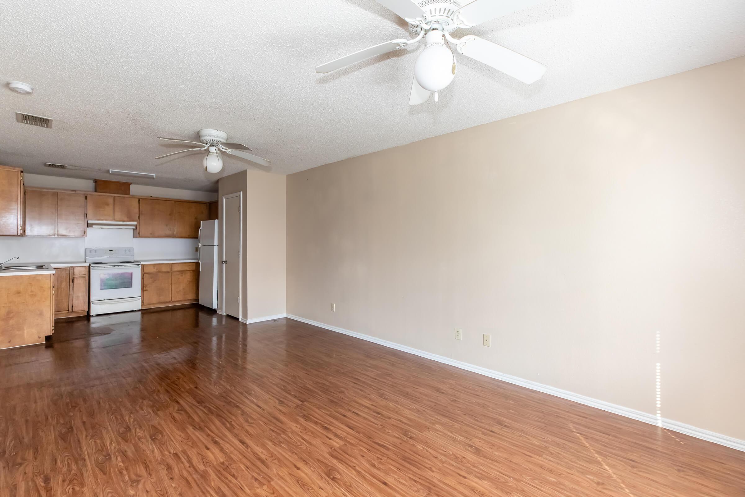 a room with a wood floor