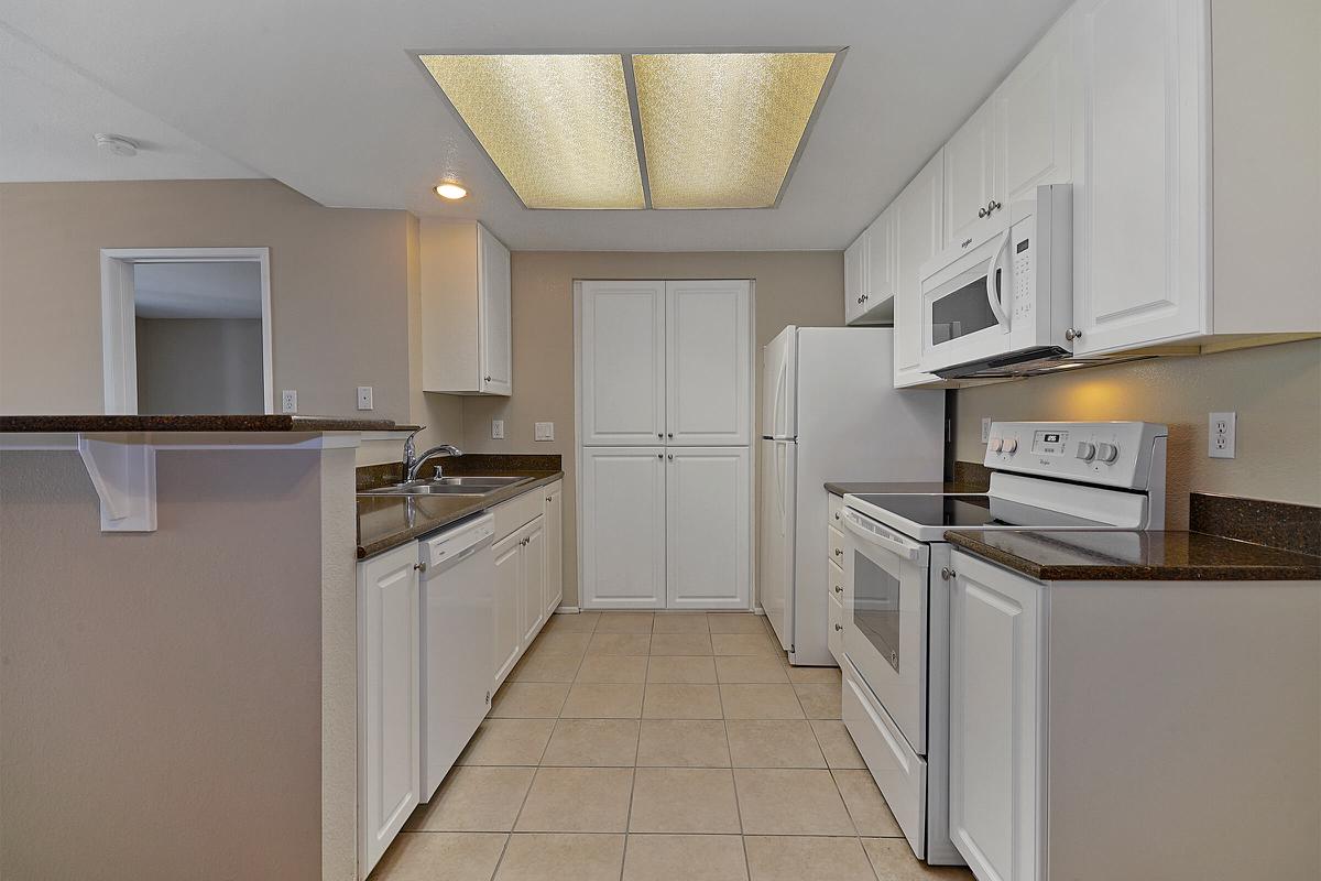 Kitchen with tile flooring