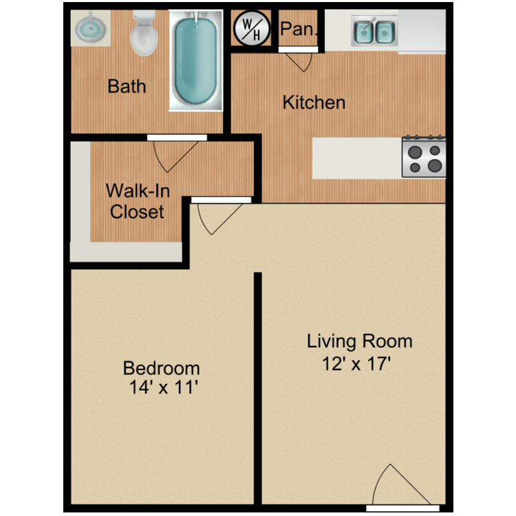 Floor plan image of 1 Bedroom