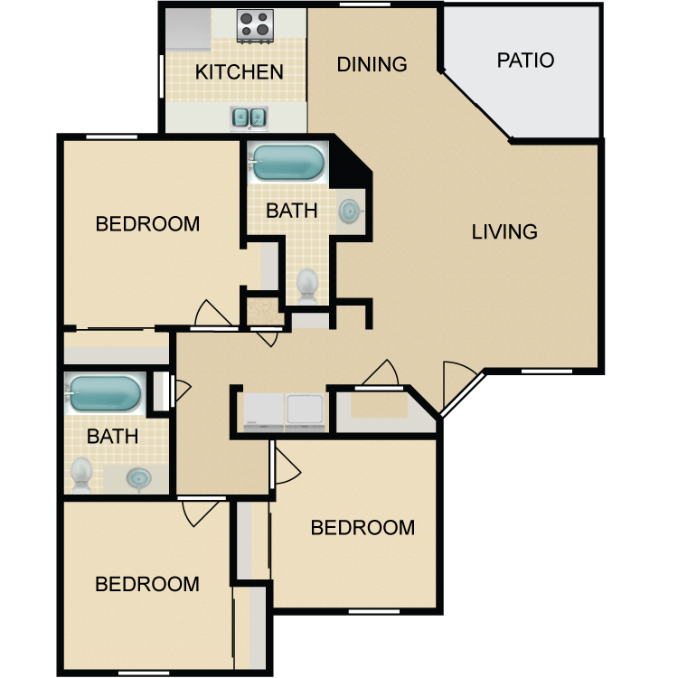 Floor plan image of The Yosemite, Downstairs