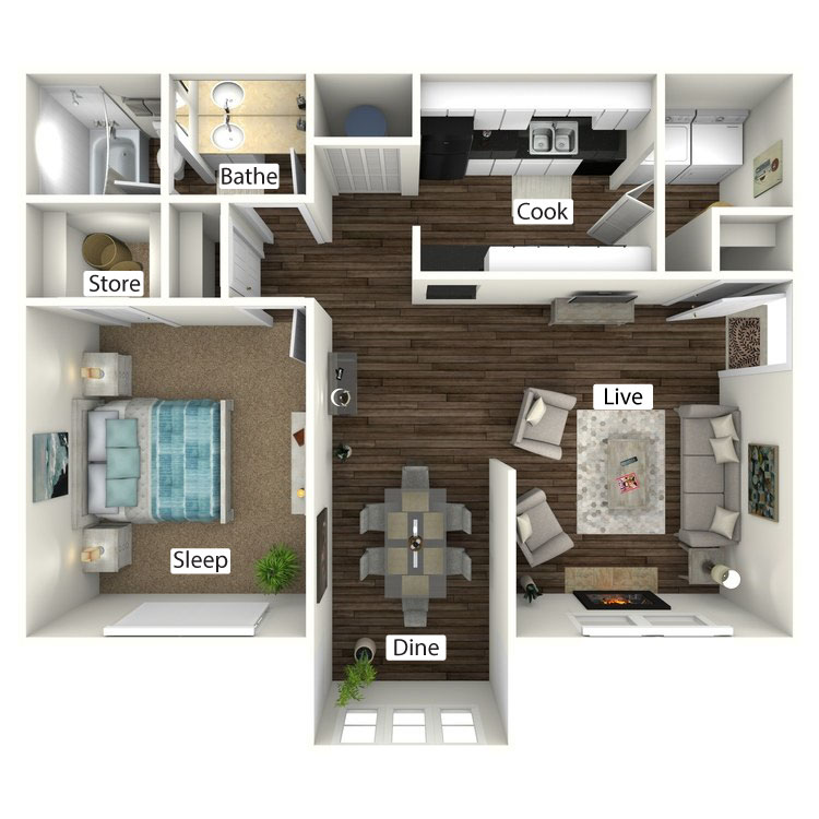 Floor plan image of The Bungalow with Sunroom