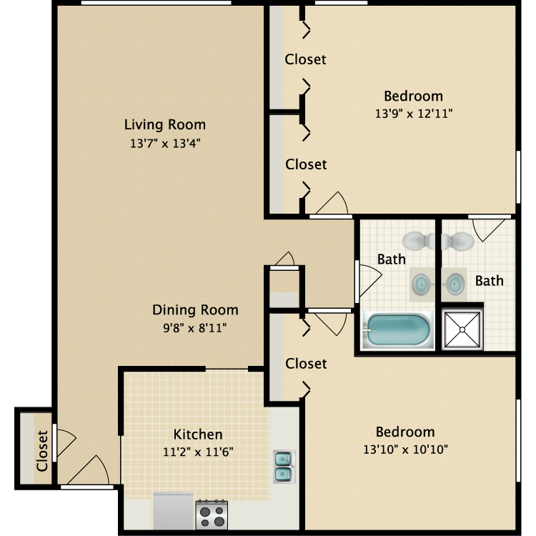 Floor plan image of Riviera-Maiden Lane