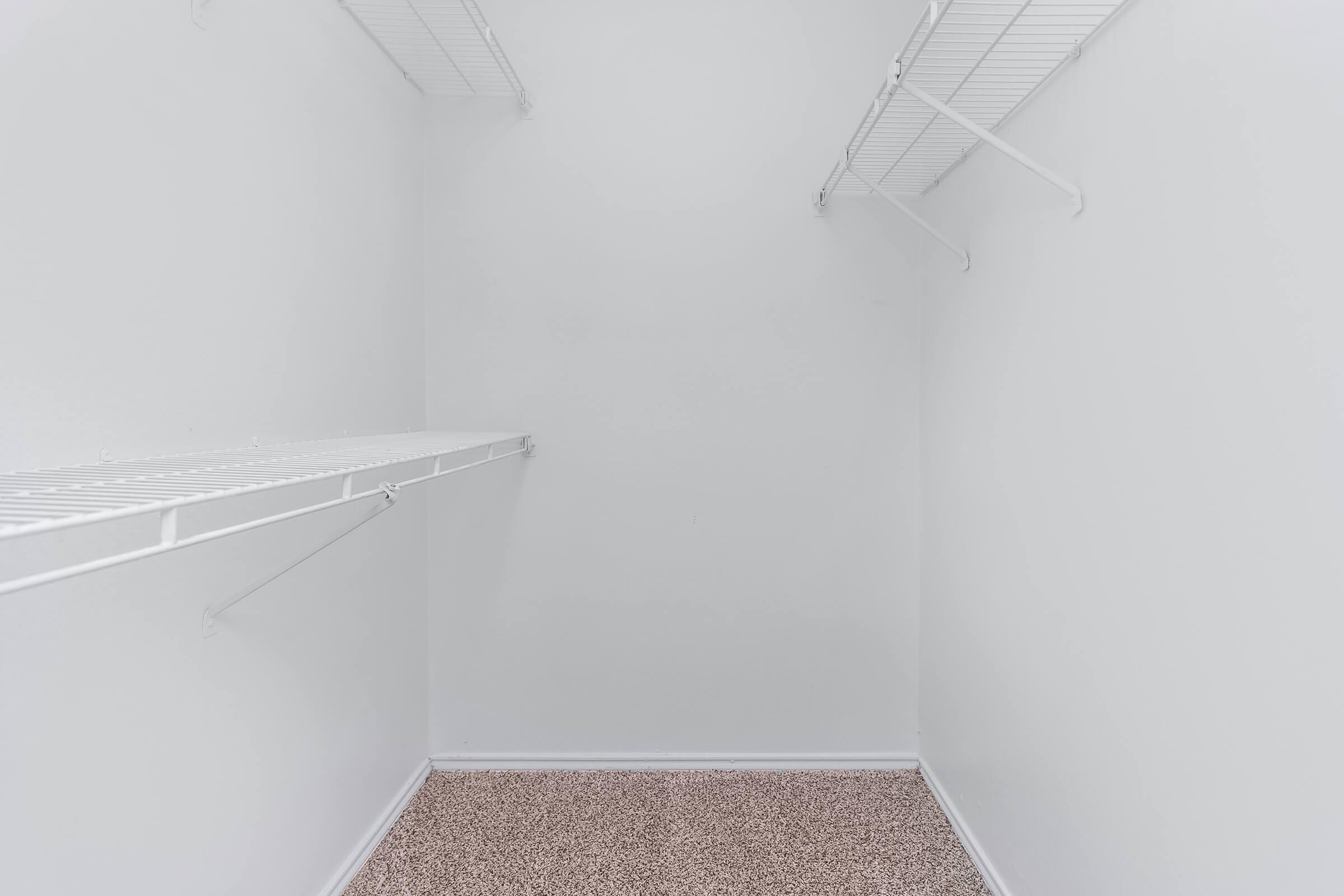 a room with white walls