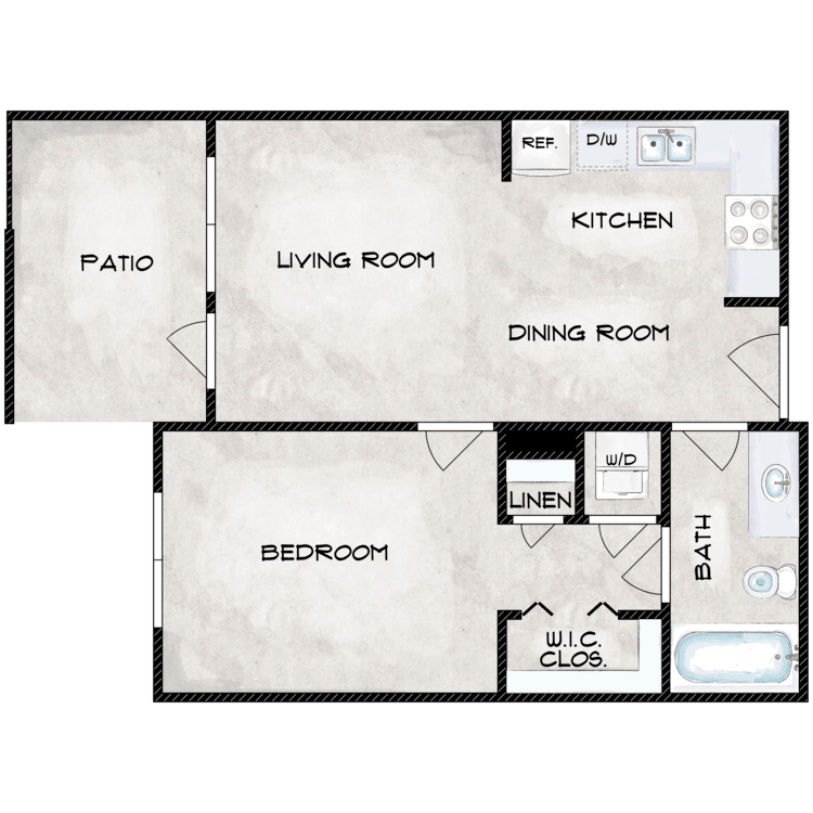 New 1 Bed floor plan image