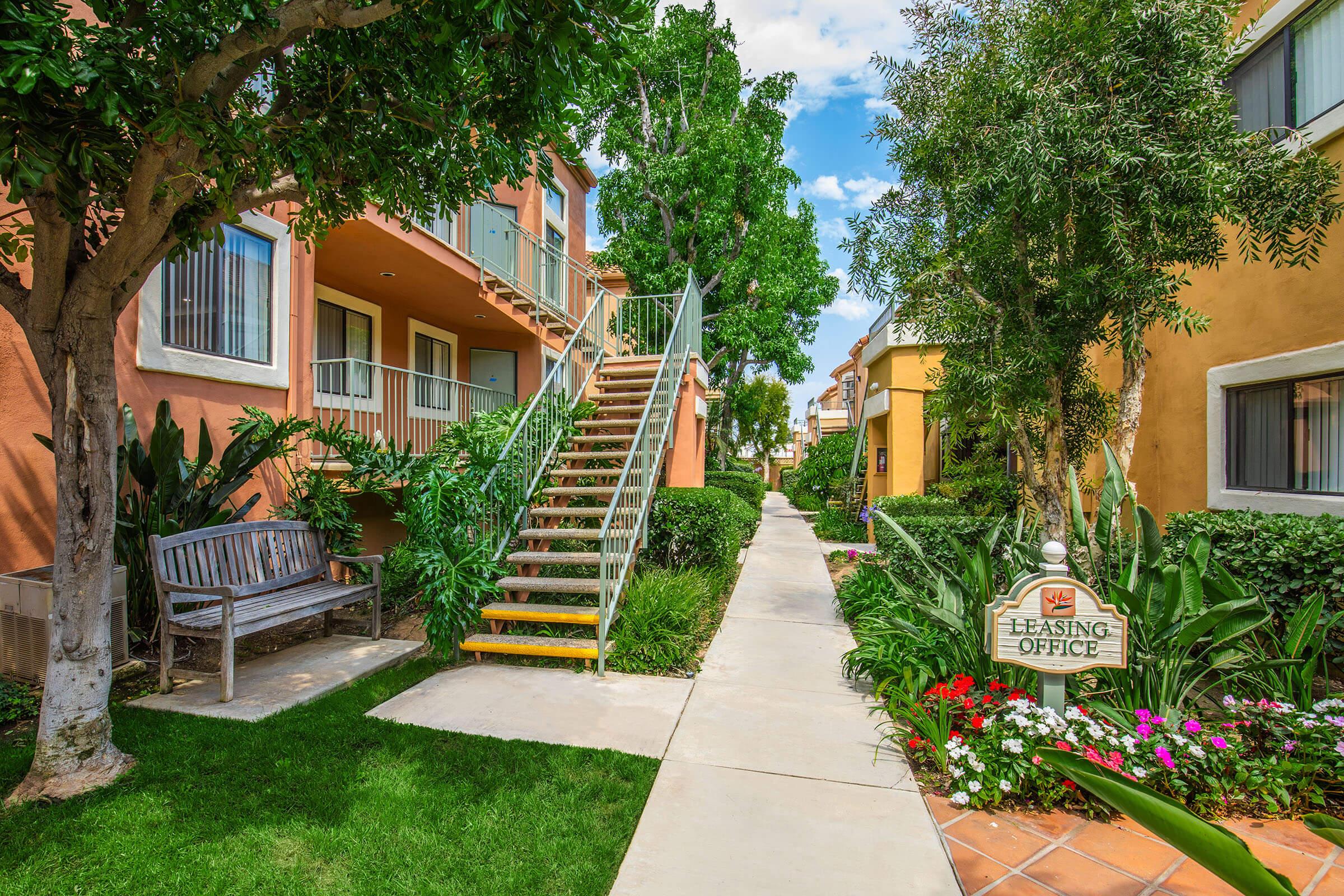 a garden in front of a house