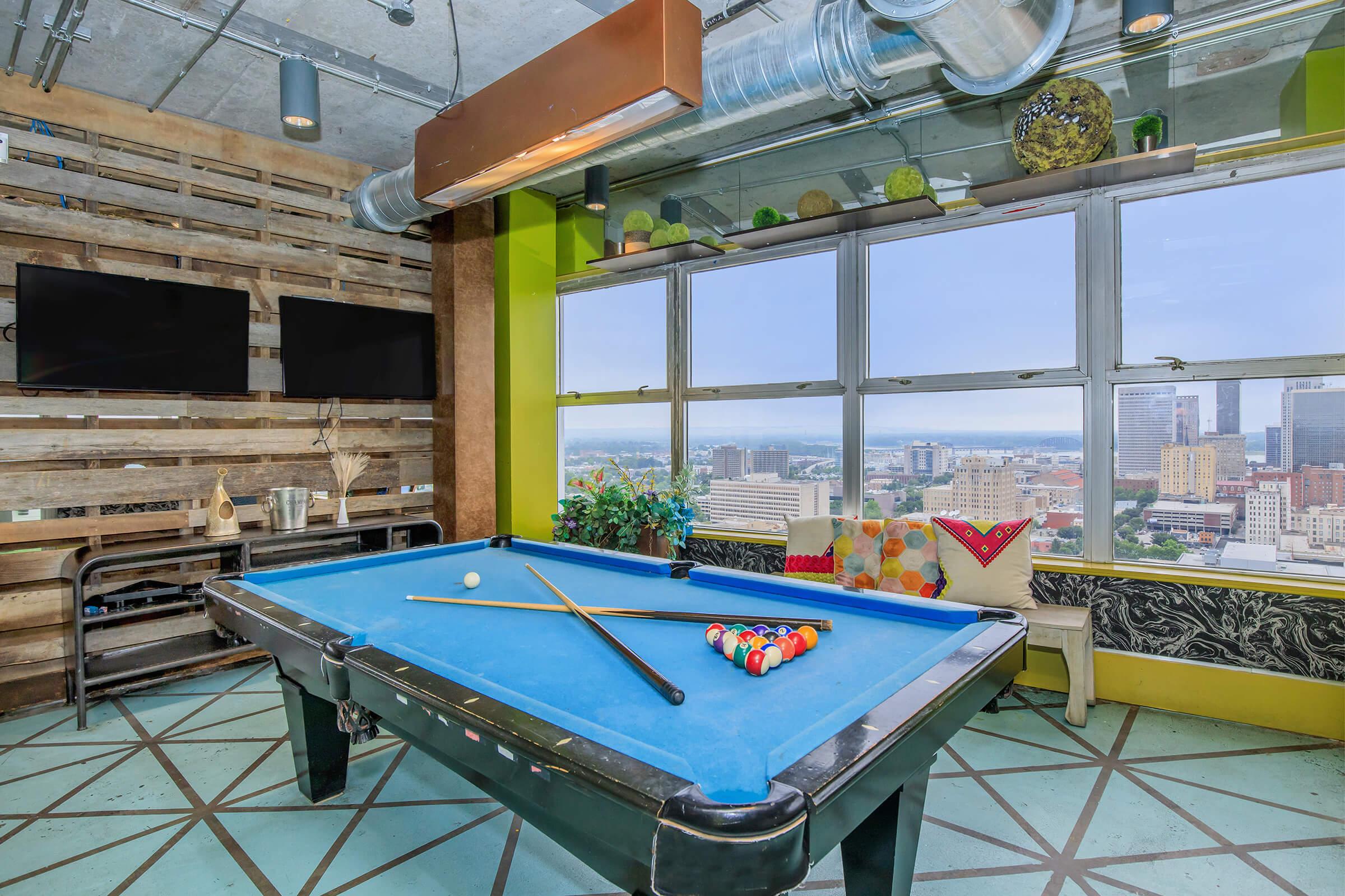 a building with a pool table